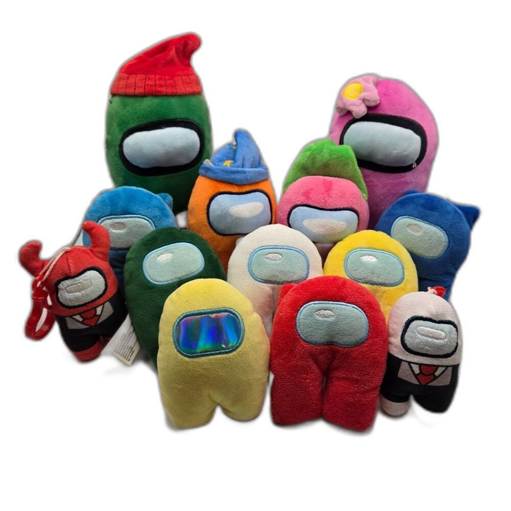 Among Us Plush Lot of 13 InnerSloth Crewmates Stuffed Animals Figures w/ Hats
